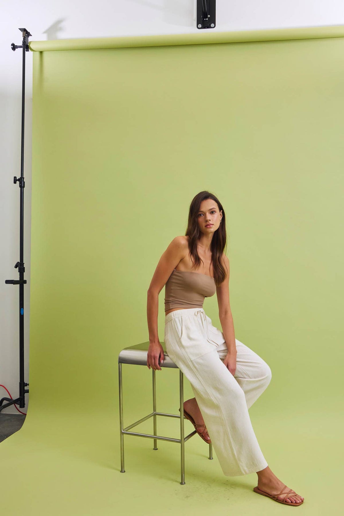 LINEN WIDE-LEG PANTS