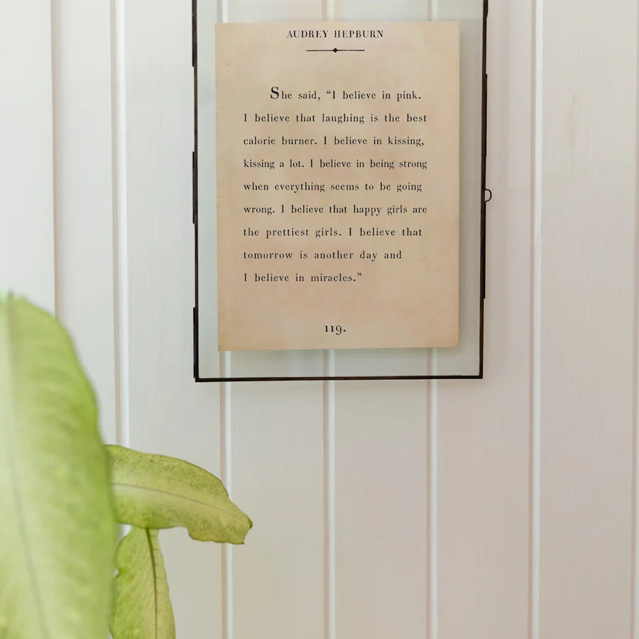 12"x16" Audrey Hepburn Book Collection Art Poster - Cream