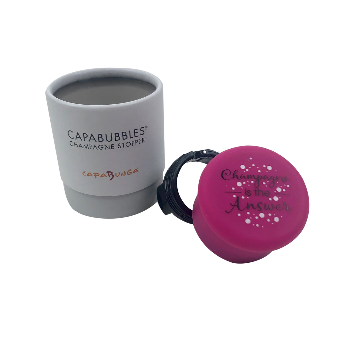 CapaBubbles® "Champagne is the Answer" Magenta Champagne Stopper
