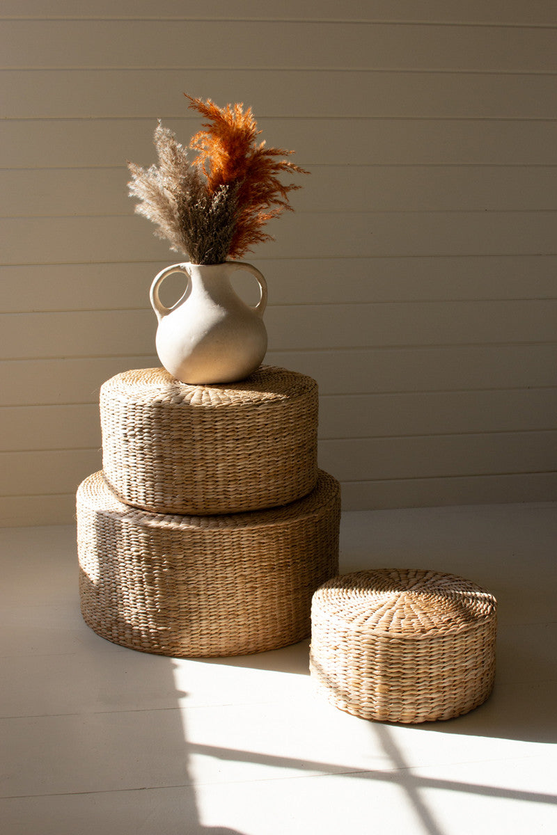 Round Natural Seagrass Stools