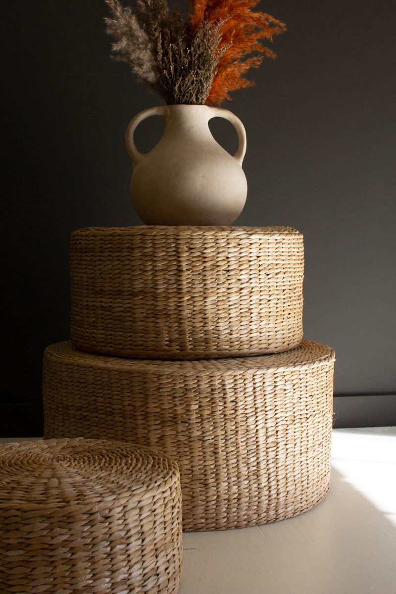Round Natural Seagrass Stools