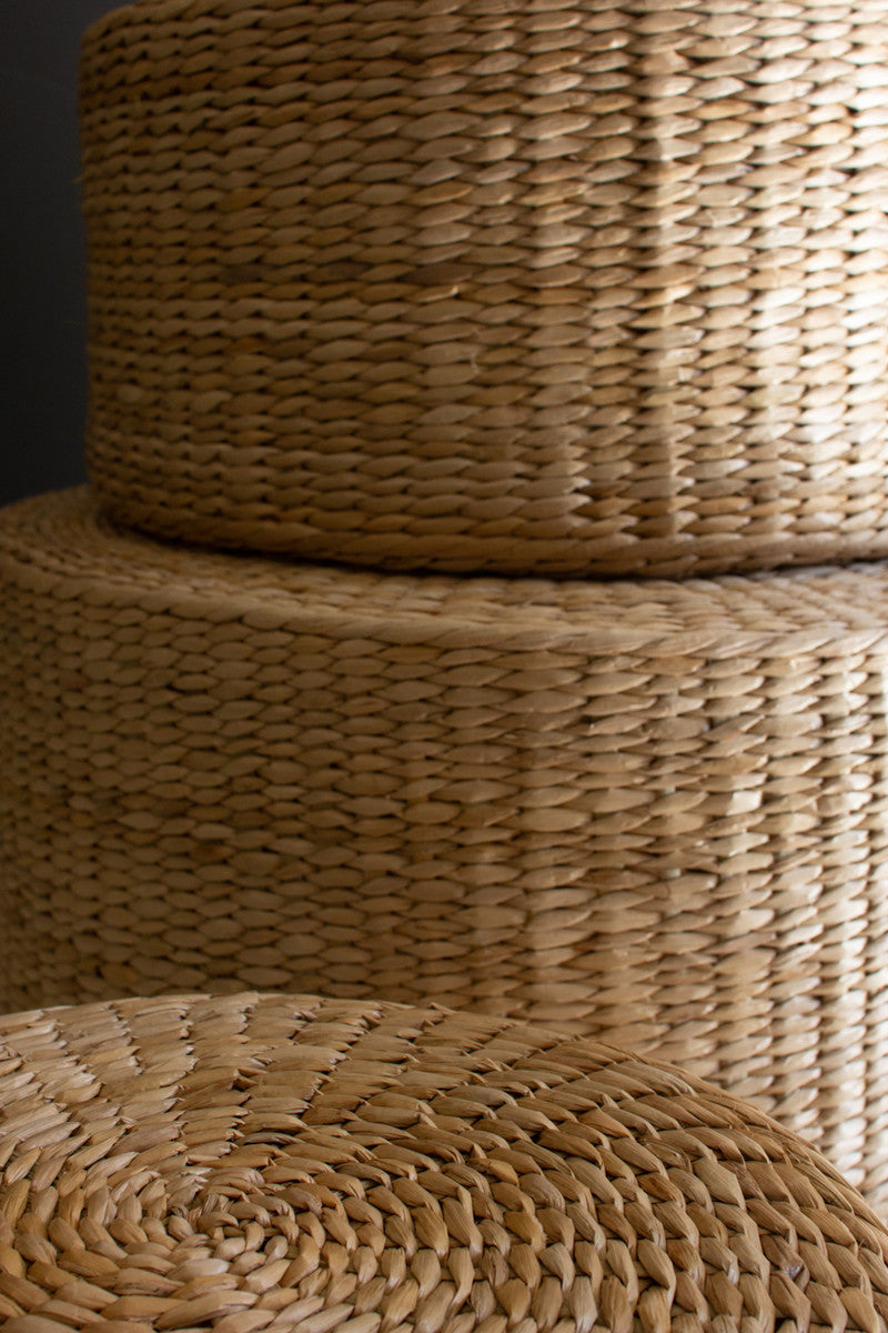 Round Natural Seagrass Stools
