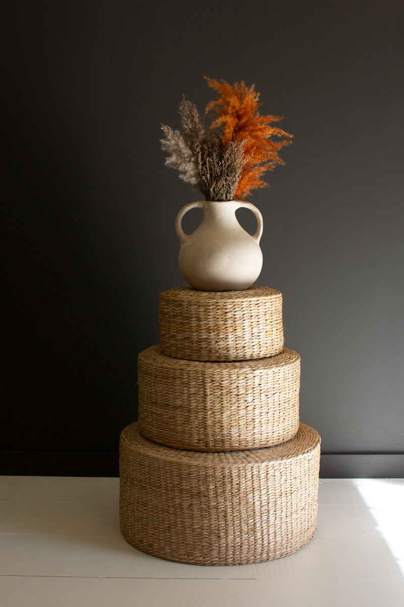 Round Natural Seagrass Stools