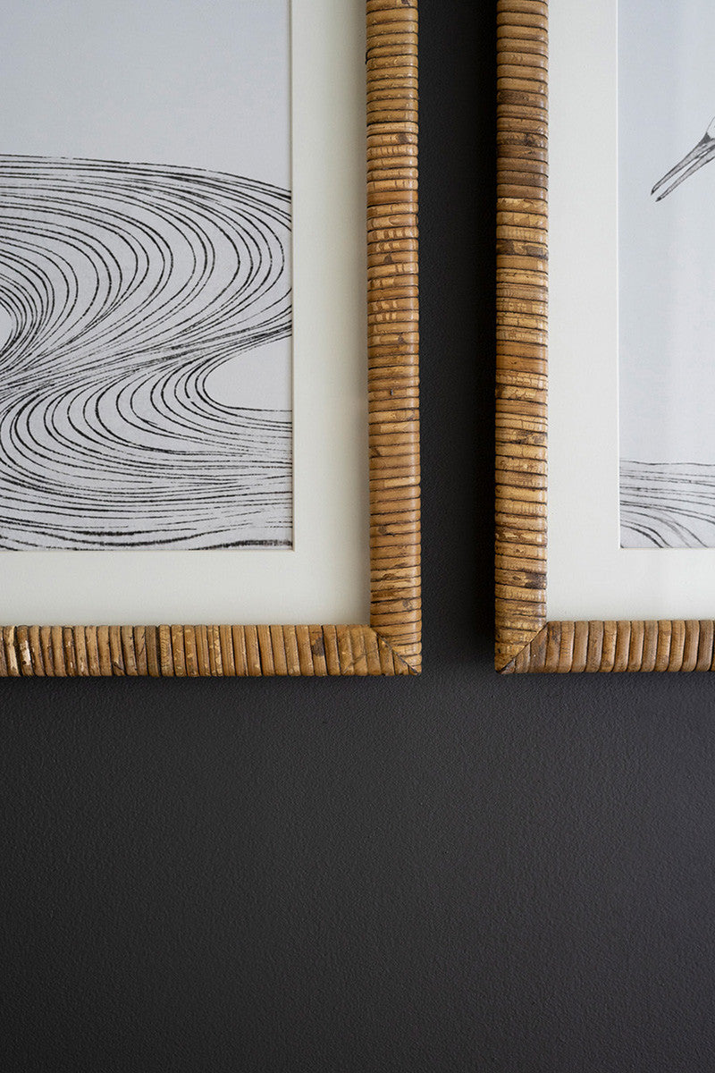 Framed Shore Bird Print Under Glass - 2 Styles