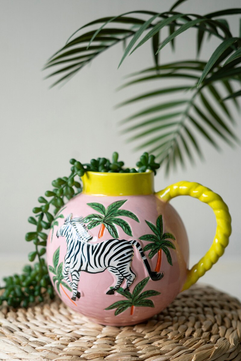 Ceramic Zebra Pitcher