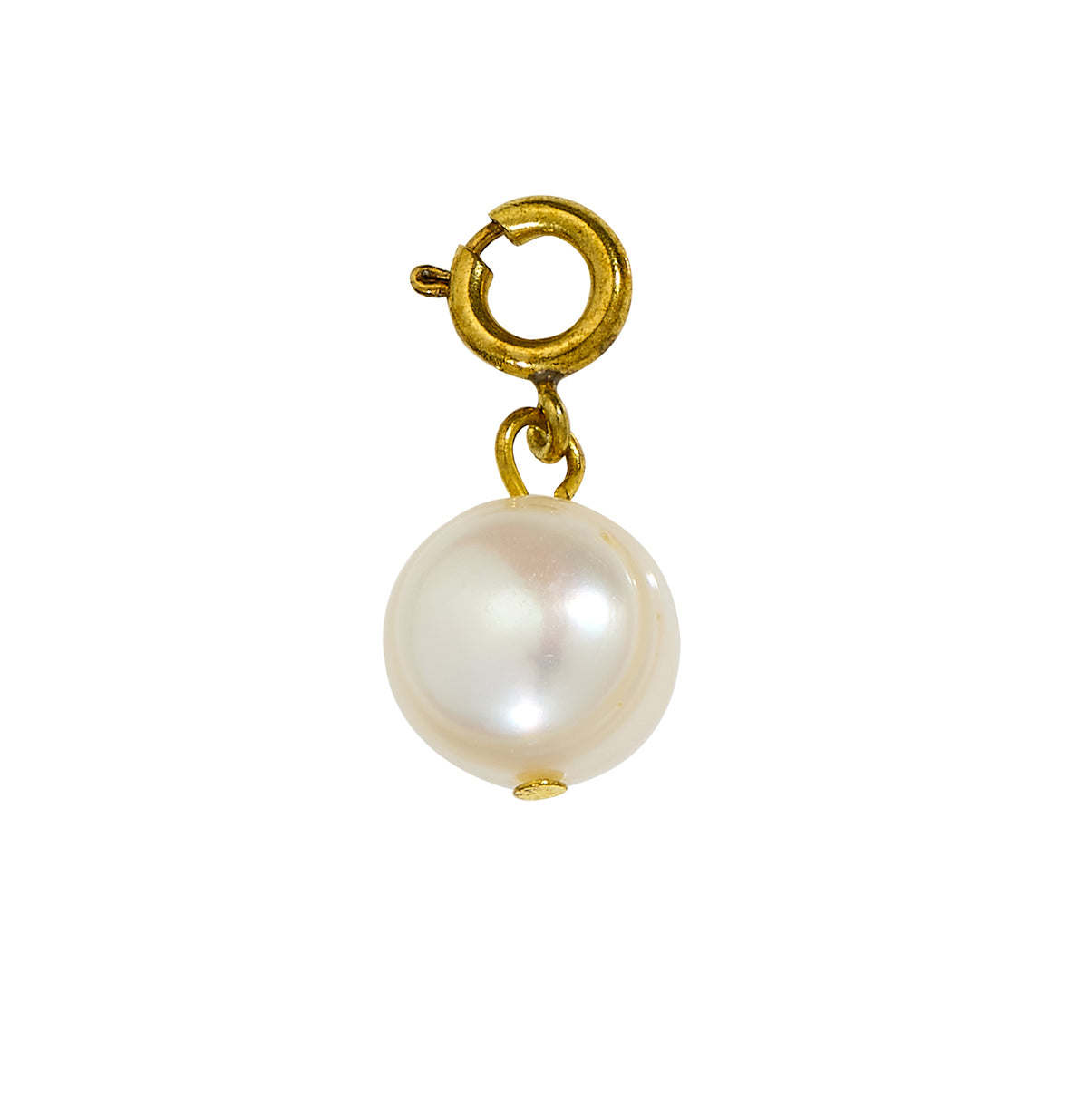 Glass Pearl Charm with Clip Ring