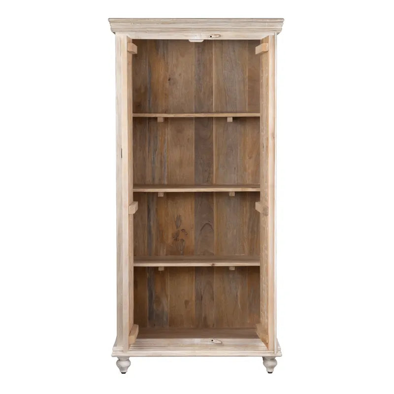 White Wash Wood Lattice Cabinet