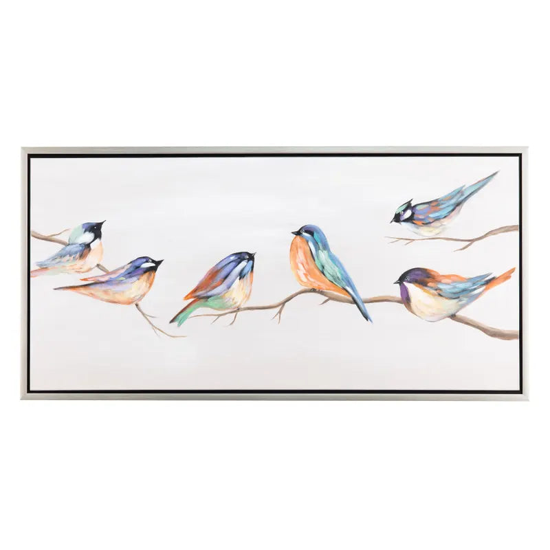 Birdie Birds Wood Framed Canvas