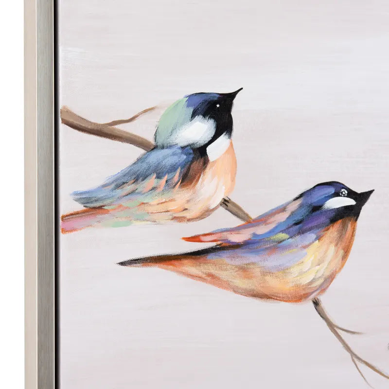 Birdie Birds Wood Framed Canvas