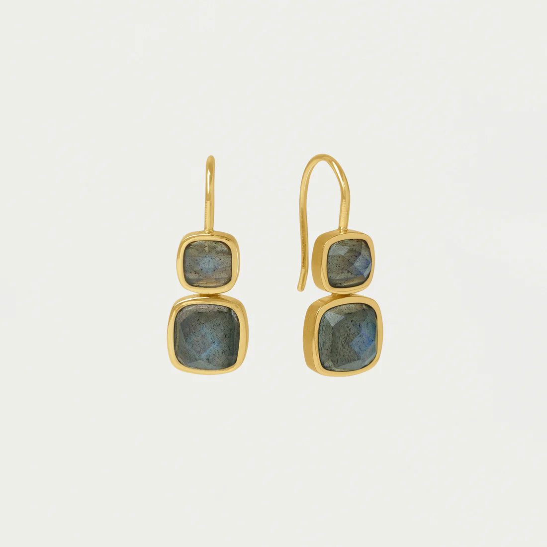 Monterey Droplet Earrings - Gold -Labradorite