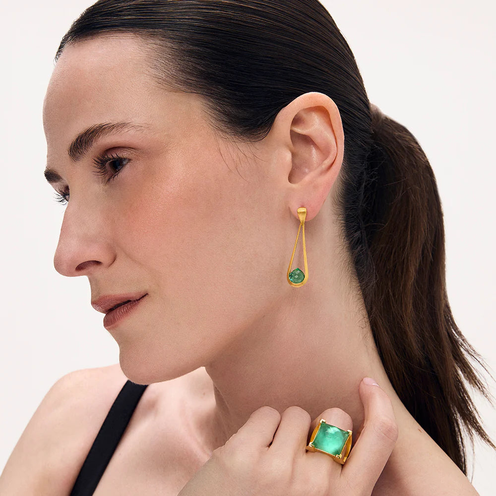 Mini Samui Earrings - Gold - Banyan Green
