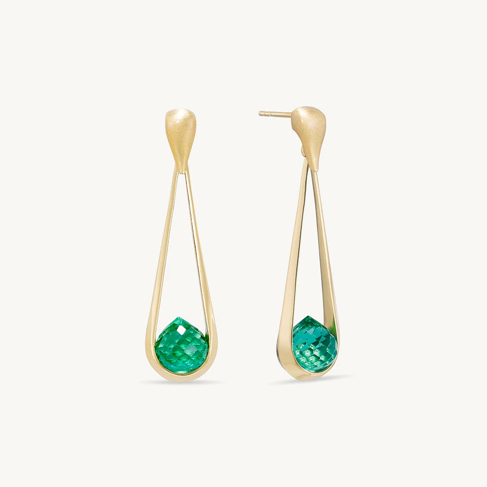 Mini Samui Earrings - Gold - Banyan Green