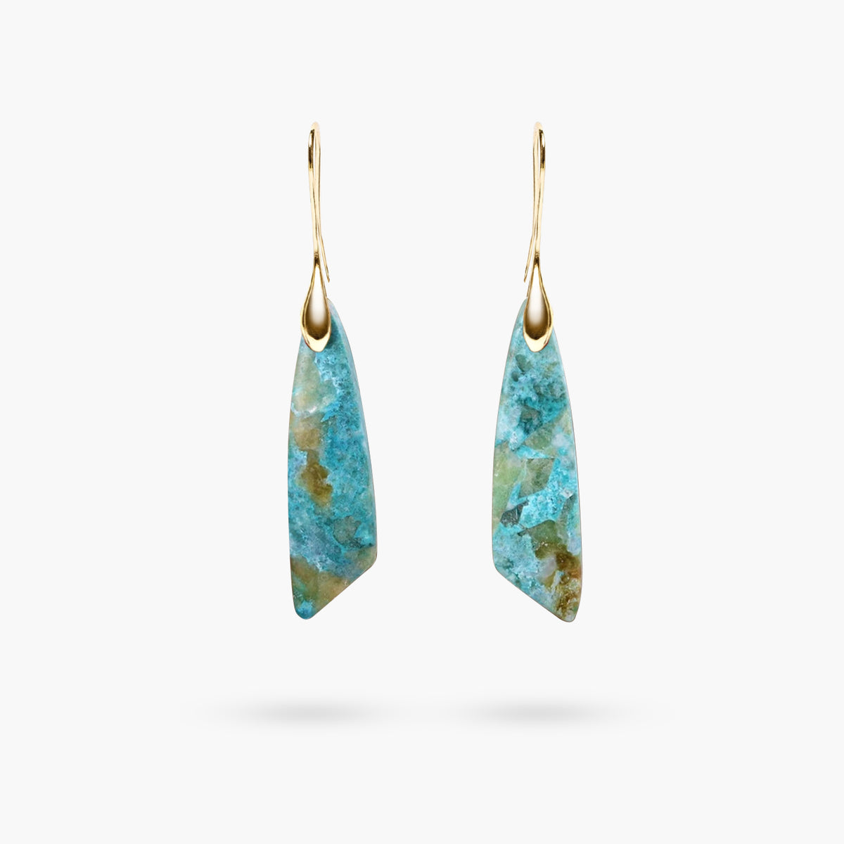 Heavenly Amazonite Gold Hook Earrings