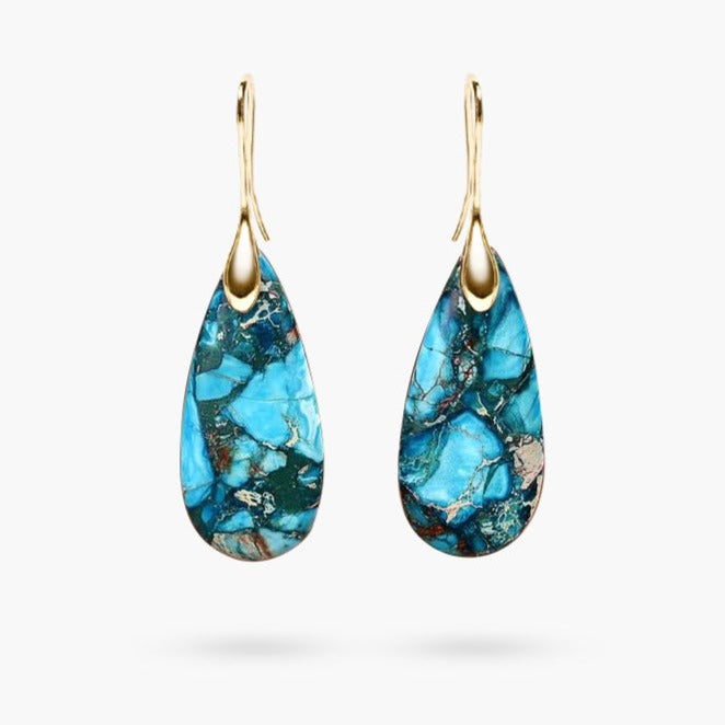 Ocean Energy Teardrop Gold Earrings
