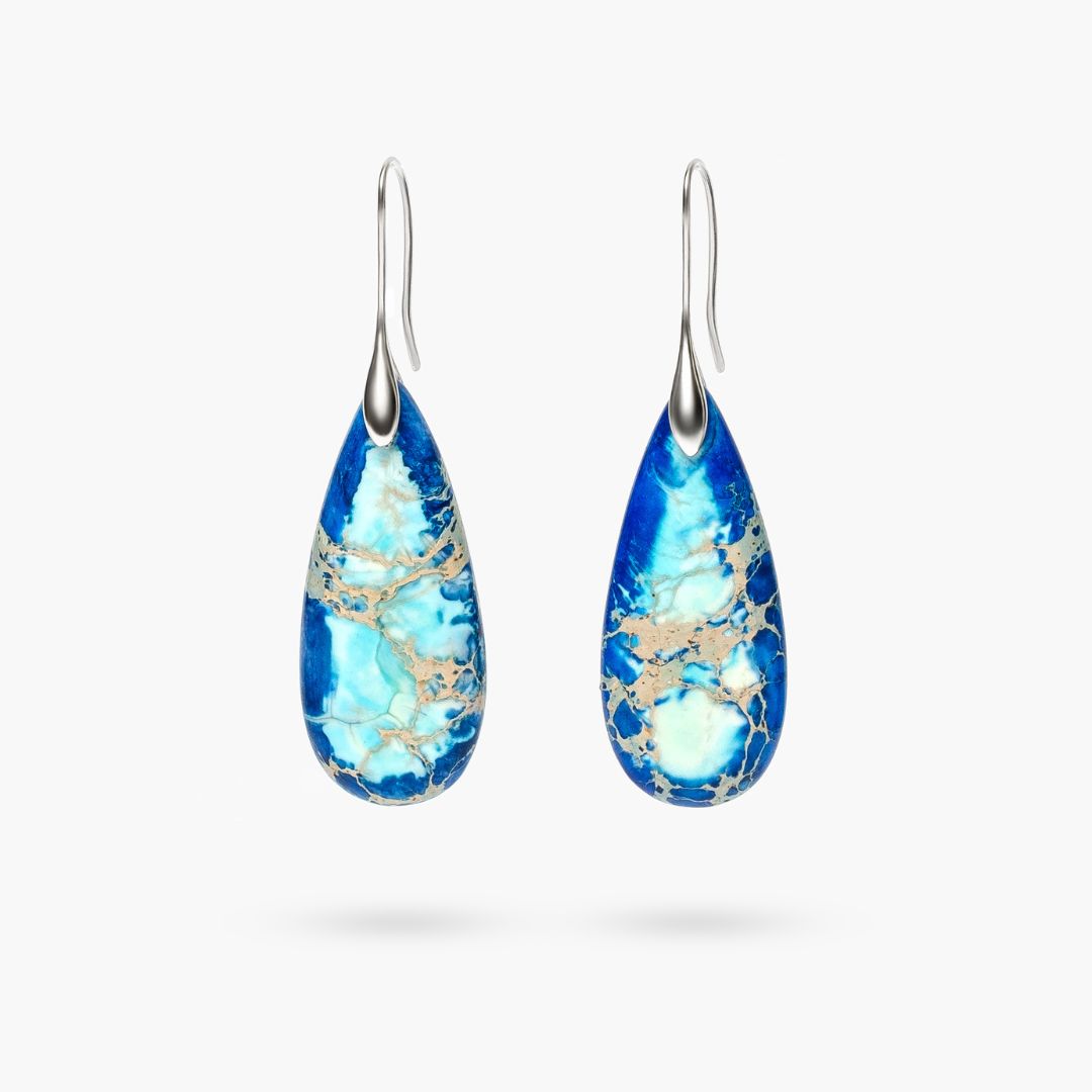 Intense Ocean Energy Silver Earrings