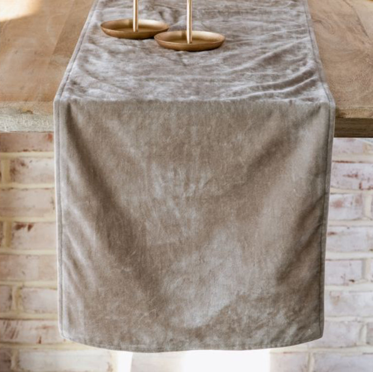 72" LATTE VELVET TABLE RUNNER