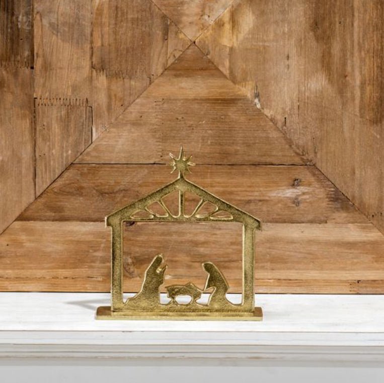 8" GOLD TABLE TOP NATIVITY