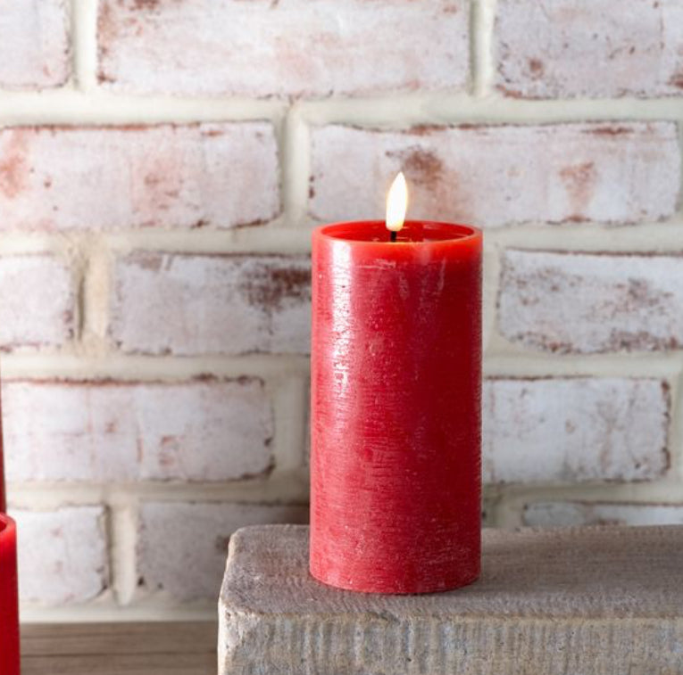 6" RED LED PILLAR CANDLE
