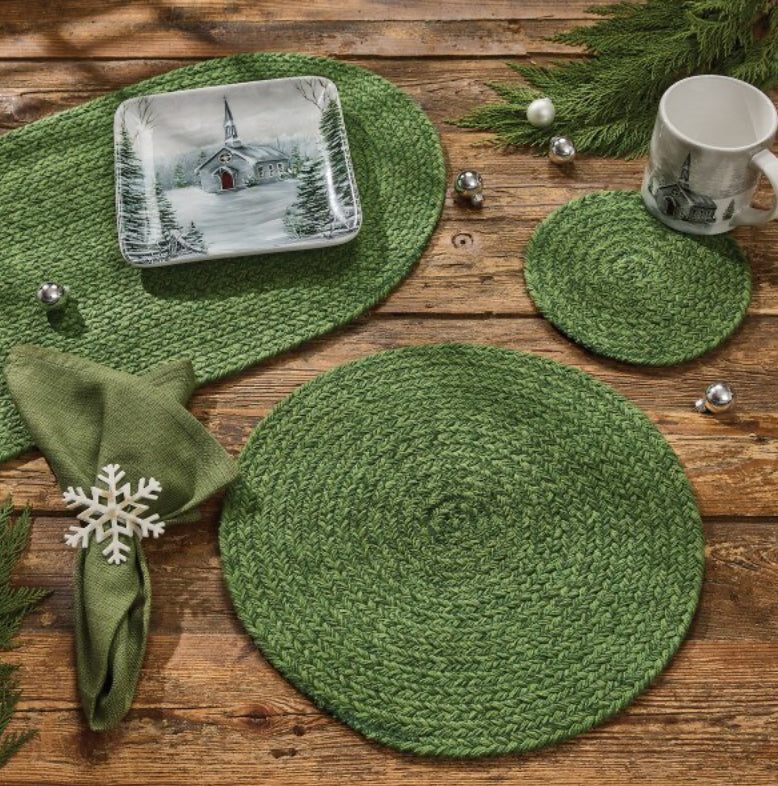 SPICE BIN BRAIDED TABLE RUNNER 15X36 -BASIL