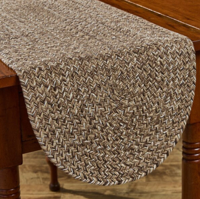 SPICE BIN BRAIDED TABLE RUNNER 15" X 36" COCOA