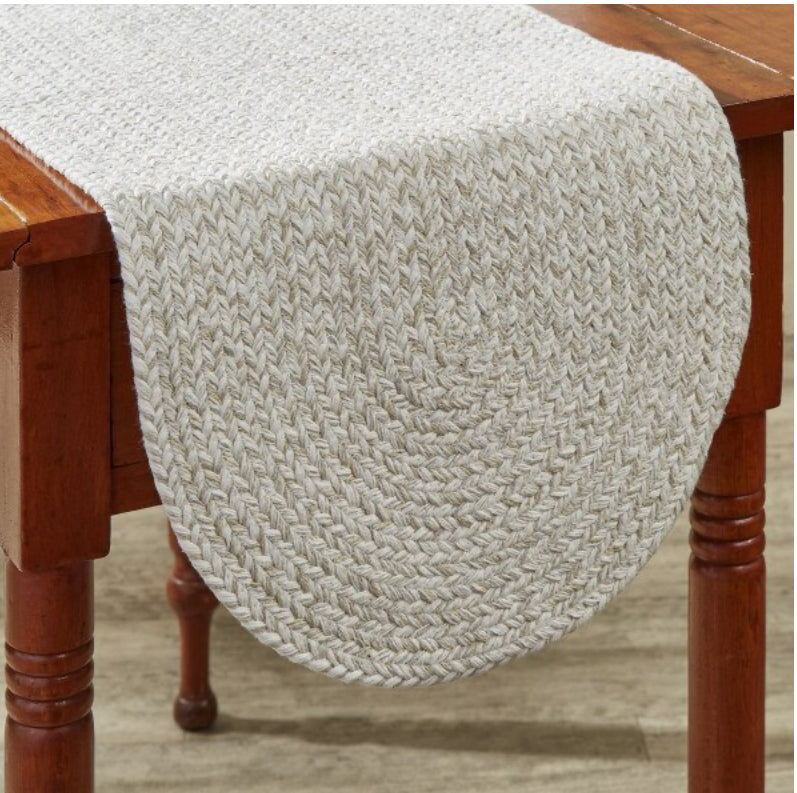SPICE BIN BRAIDED TABLE RUNNER 15X36 - SEA SALT