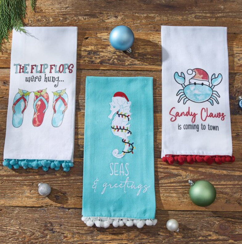 FLIP FLOPS WERE HUNG DISHTOWEL