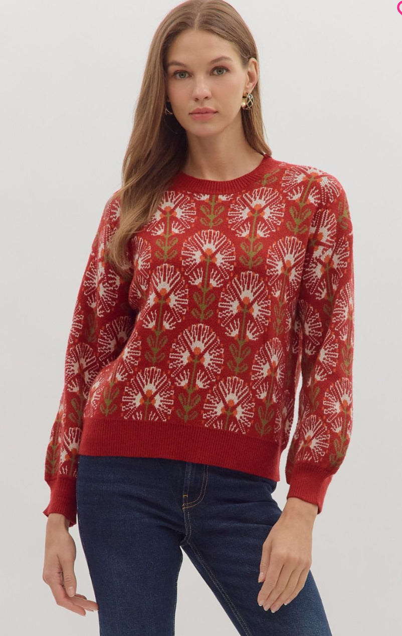 Long sleeve knit sweater