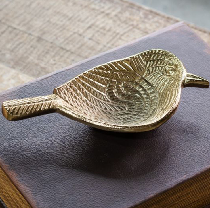 *INNER* TEXTURED GOLD BIRD DISH