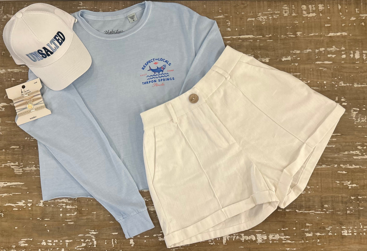Long Sleeve Cropped Respect the Locals Tarpon Springs Shirt