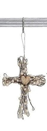 Wire Cross with Beads Ornament - 4 Styles
