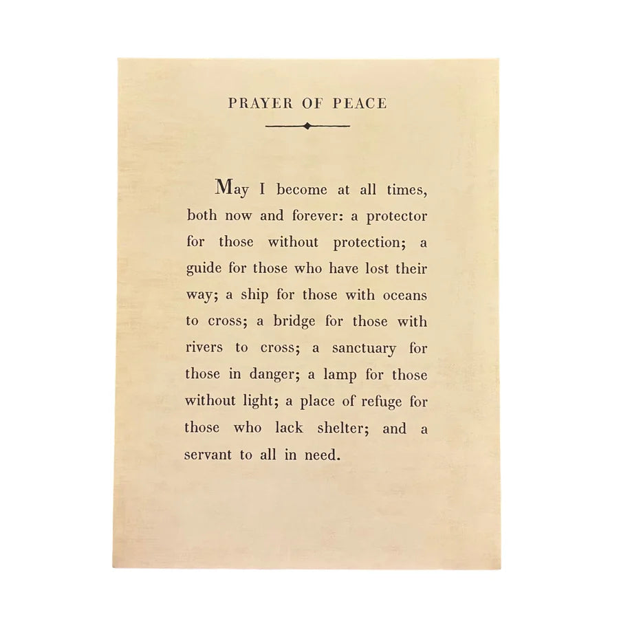 12"x16" Prayer Of Peace Poetry Collection Art Poster - Cream