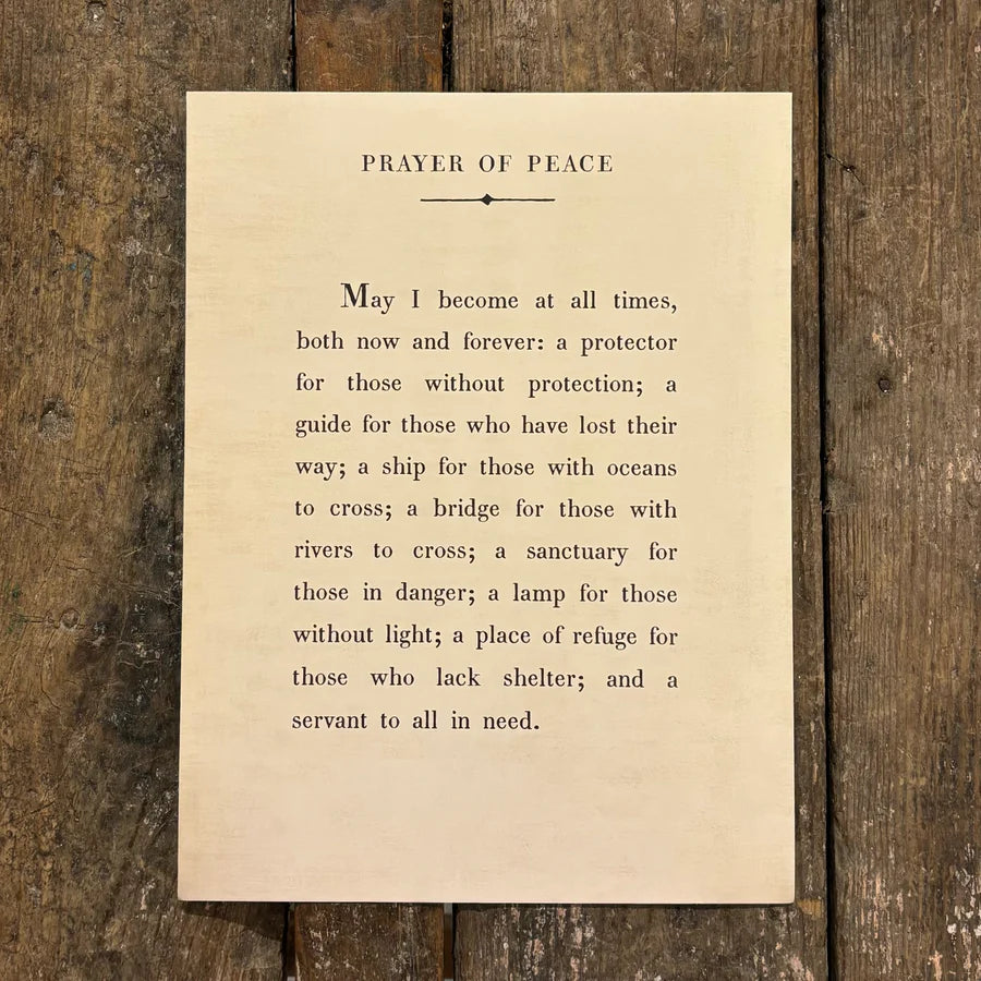 12"x16" Prayer Of Peace Poetry Collection Art Poster - Cream
