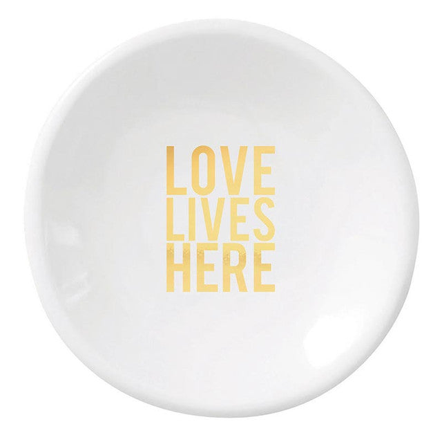 Love Lives Here Ceramic Ring Dish & Earrings
