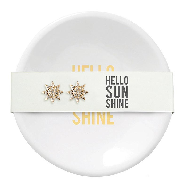 Hello Sunshine Ceramic Ring Dish & Earrings