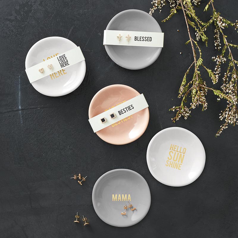 Mama Ceramic Ring Dish & Earrings