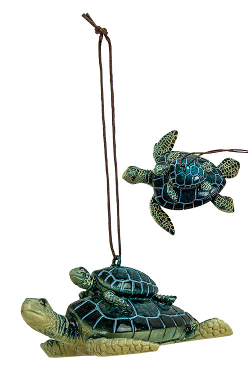 Mother & Baby Turtle Ornament – Blue