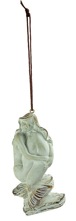 Sitting Mermaid Ornament – Antique White