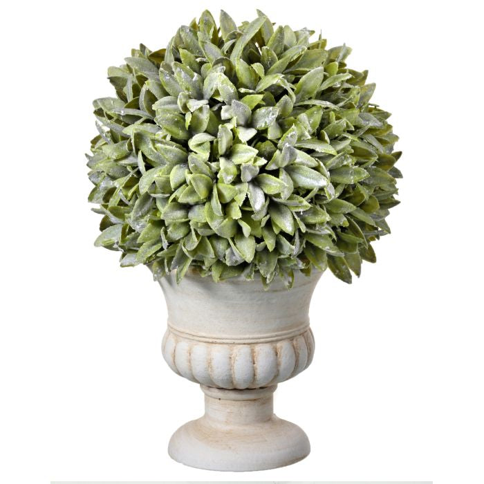 Flocked Sage 11" Ball in Urn