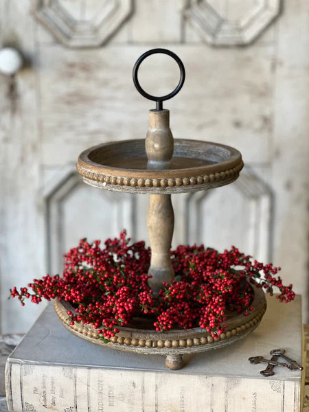 Eliza 16" Natural Two Tier Tray