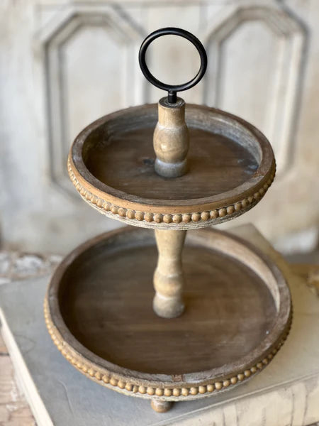 Eliza 16" Natural Two Tier Tray