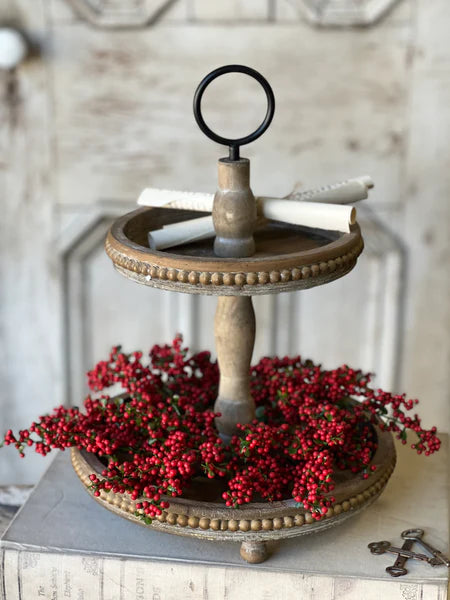 Eliza 16" Natural Two Tier Tray