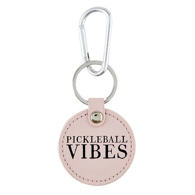 "Pickleball Vibes" Round Leather Keychain