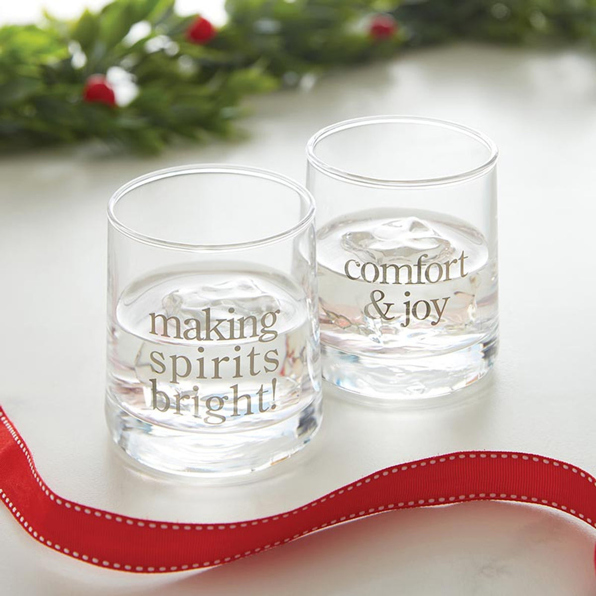 Comfort & Bright 9 oz Rocks Glasses Boxed Set of 2