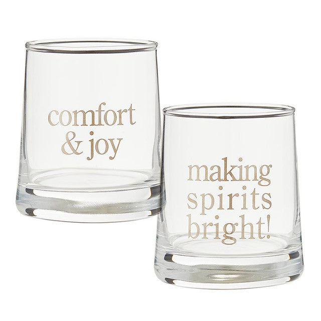 Comfort & Bright 9 oz Rocks Glasses Boxed Set of 2