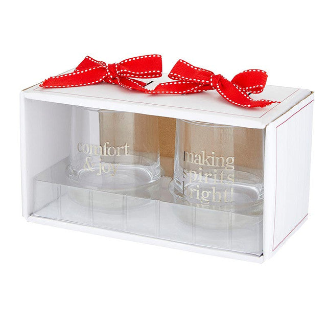 Comfort & Bright 9 oz Rocks Glasses Boxed Set of 2