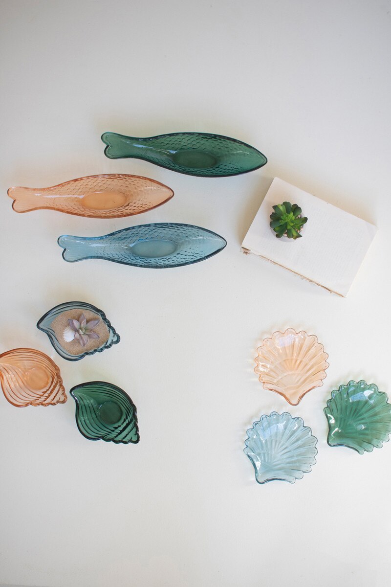 Glass Conch Shell Bowl - 3 Colors