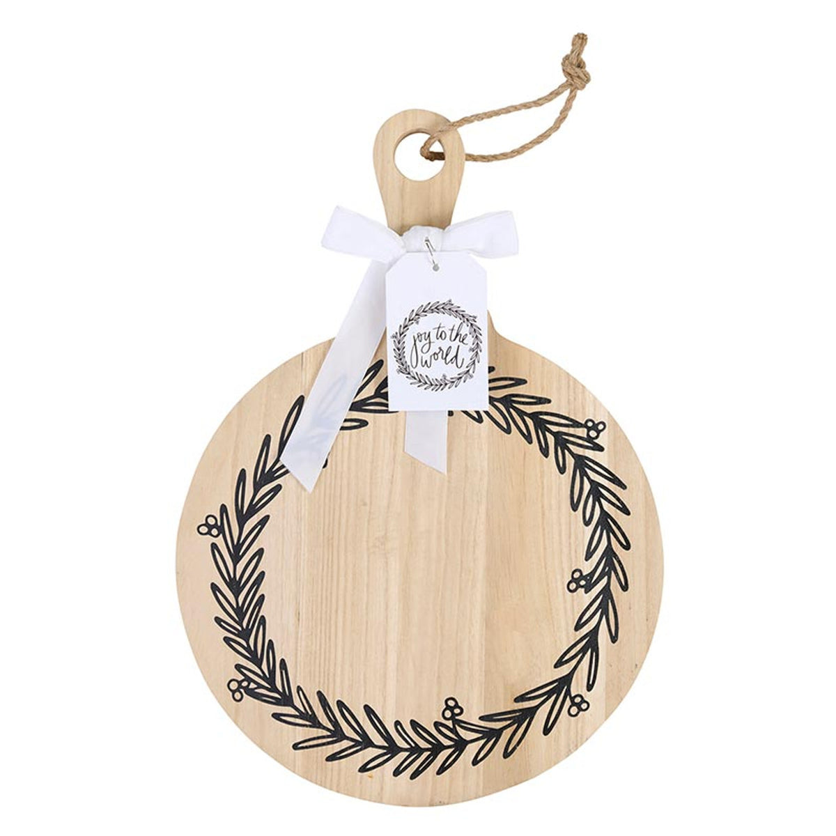 Wreath Large Round Paulownia Wood Board