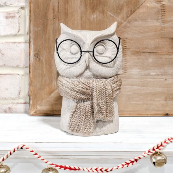 Eyeglass Owl 8.25" Vase