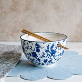 6" BL. MINI FLORAL NOODLE BOWL