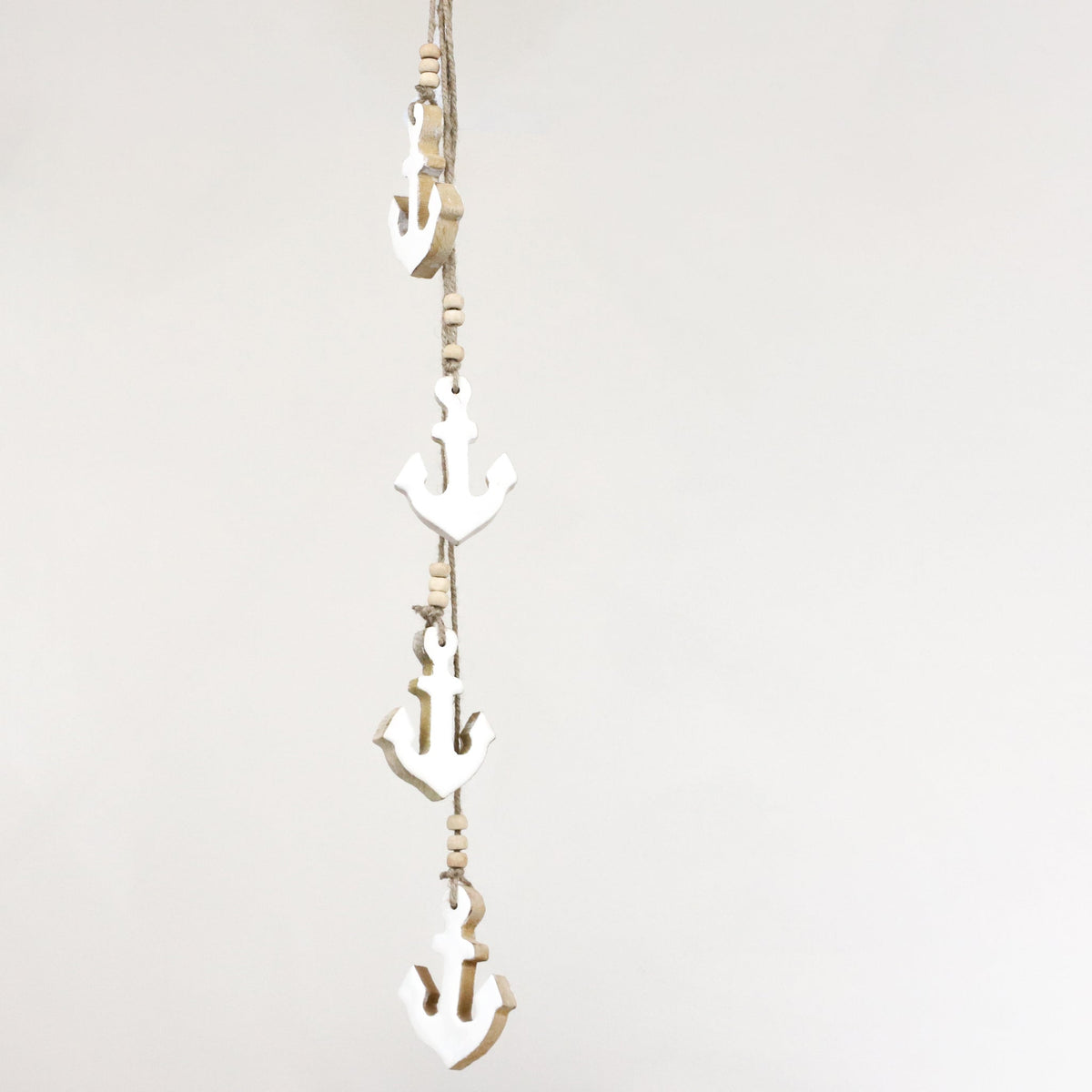 Hanging Wood & Enamel Anchors